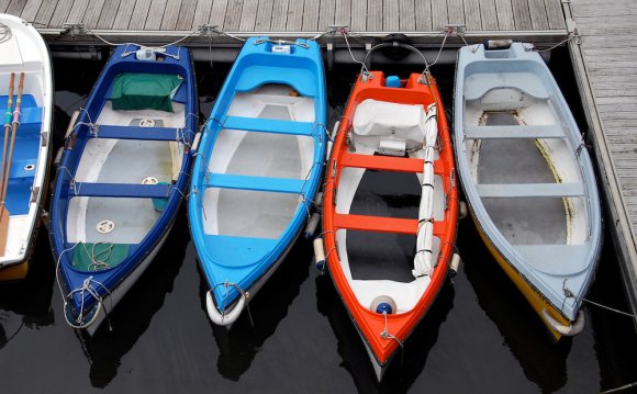Colorful small fishing boats